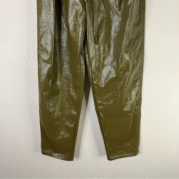 Aritzia Wilfred Jive High Waisted Faux Leather Pants in Avocado Green - Picture 5 of 10